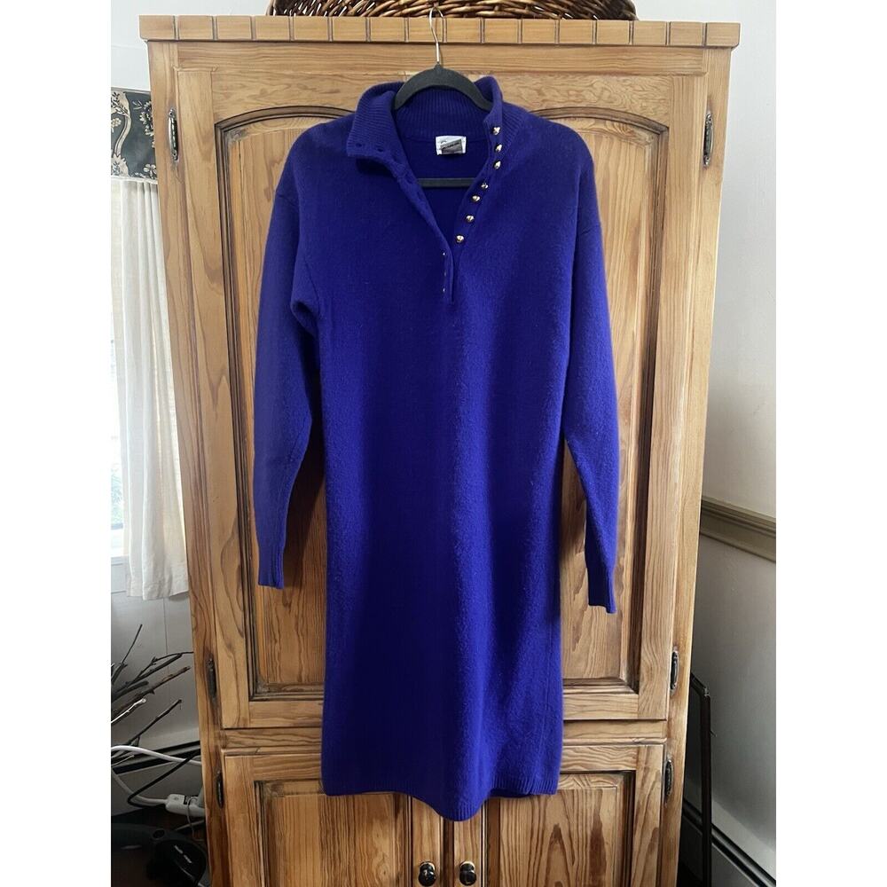 Vintage Darian Royal Purple Lambswool Sweater dress Size L